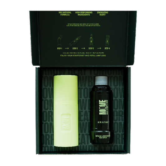 DÉPLACER | Spray visage rafraîchissant et hydratant | Kit de démarrage | 150 ml 