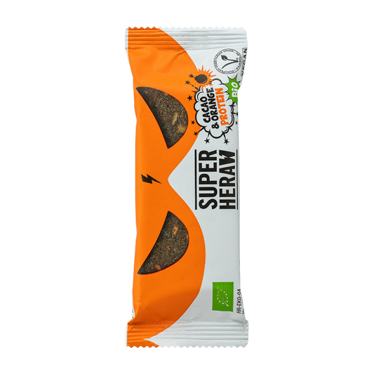 Superheraw | Barre Bio | Protéine Cacao &amp; Orange | 45 grammes 