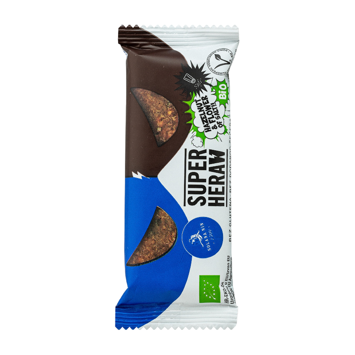 Superheraw | Barre Bio | Noisette &amp; Fleur de Sel | 45 grammes 