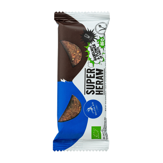 Superheraw | Barre Bio | Noisette &amp; Fleur de Sel | 45 grammes 
